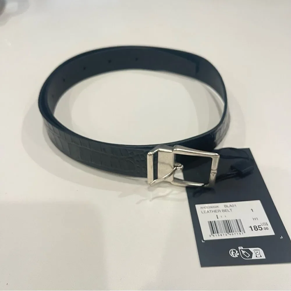 $195 The Kooples REVERSIBLE TWO-TONE LEATHER BELT NWT